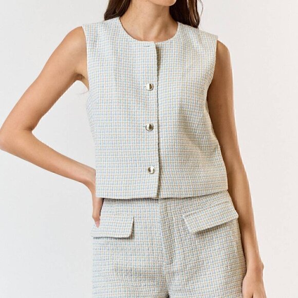 207. Tweed 2 Piece Short Set
